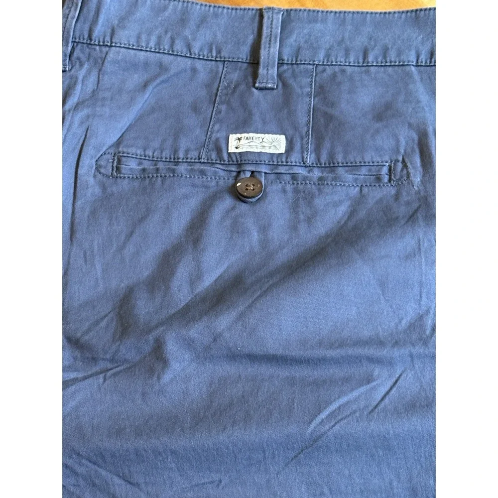 Faherty All Day Shorts Mens 36 Blue Gray Recycled Polyester Stretch 7 Inseam